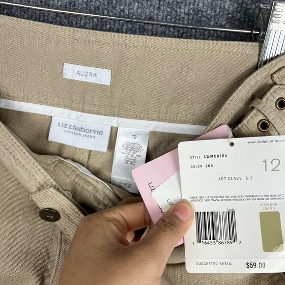 NWT Liz Claiborne Audra Classic Straight Leg Pants W/Buckle Size 12‎ - Picture 7 of 9
